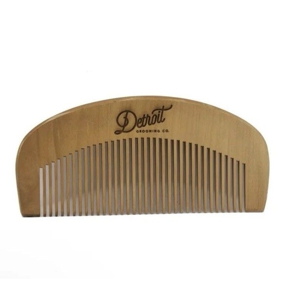 NEW Detroit Grooming Co. Peach Wood Beard Comb - Picture 1 of 4